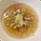 キャベツとひき肉の中華スープ